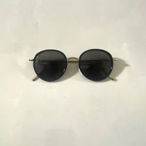 black and gold circle frame sunglasses